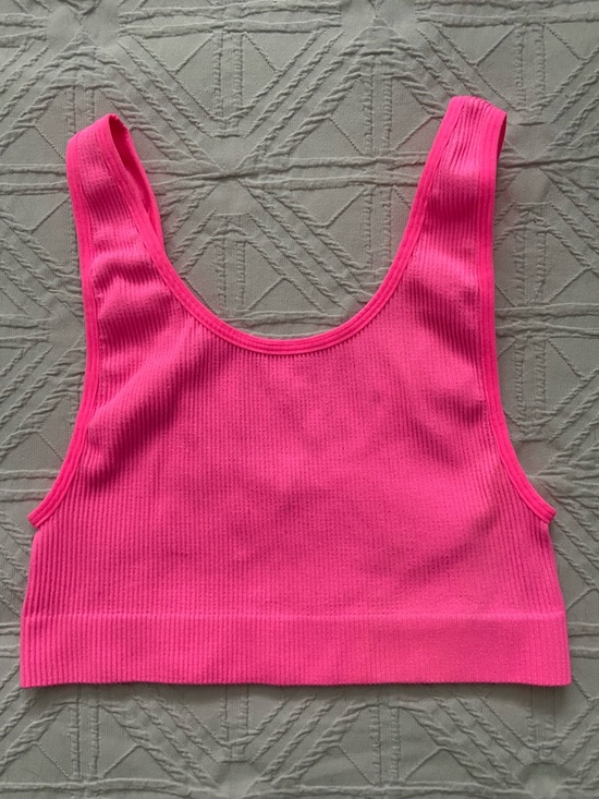 Sunday Best Tops - Sunday Best Hot Pink Ribbed Tank Crop Top